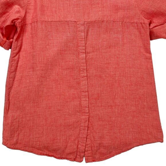 ELLEN Tracy Linen Tops Womens M Coral Summer Comfortable Beachy Casual Blouse - Picture 9 of 16